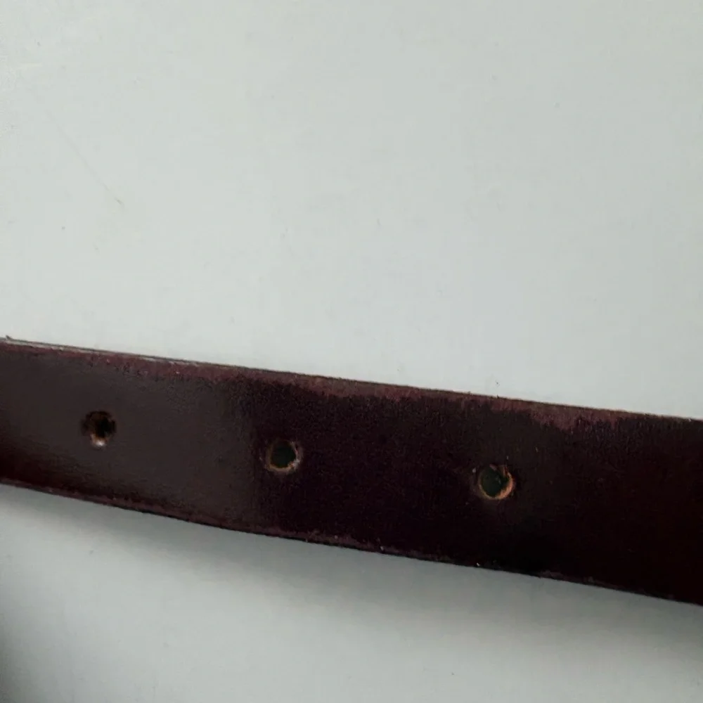 Mexx Burgundy Leather Belt with Silver Buckle - Picture 7 of 7